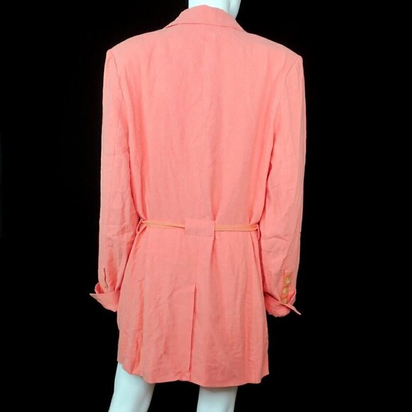 Free People Olivia Blazer Linen Blend Boxy Strawberry Colada Pink Oversized XL - Picture 6 of 7